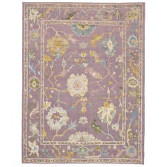 Tapis contemporain Kilim Souf avec design Oushak et style bohème moderne