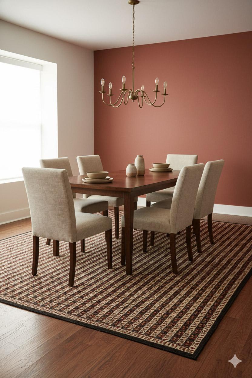 Zeitgenössischer Kilim-Wollteppich, 8 Fuß × 11 Fuß, Braun und Creme gestreift (Stammeskunst) im Angebot