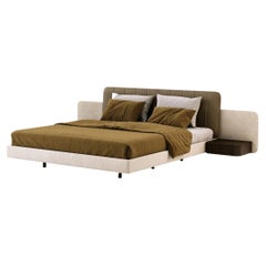 Contemporary King Size Bed with Floating Nightstands