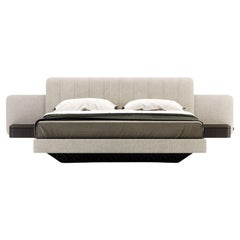 Contemporary King Size Bed with Floating Nightstands