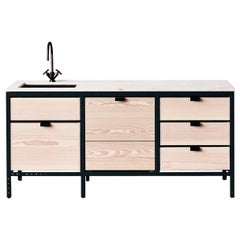 Frama Contemporary Kitchen Unit B in Solid Douglas Fir, Marble and Steel Frame