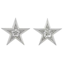 Contemporary Kite Cut Diamond Star Earrings 0.65 Carat