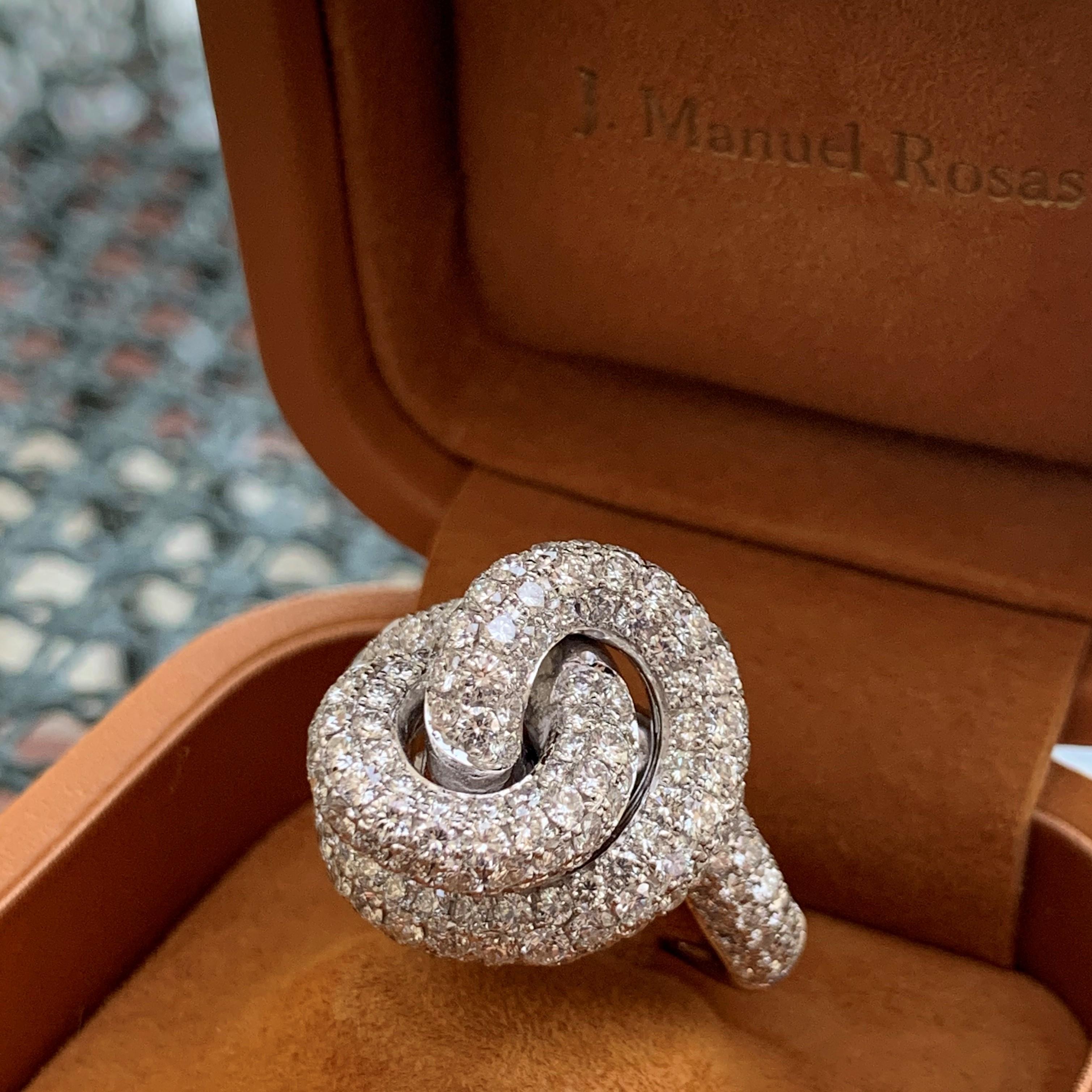 diamond love knot ring