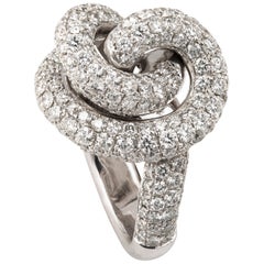 Rosior one-off Diamond "Knot" Ring set in White Gold  