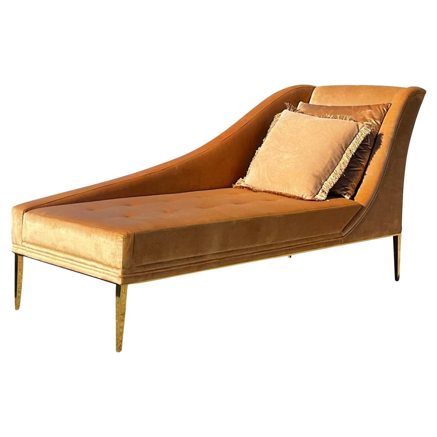 Tufted Leather Chaise Lounge at 1stDibs