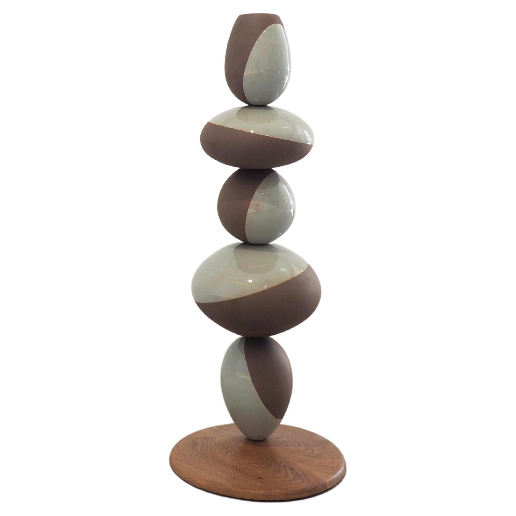 Contemporary Korean Ceramic, "Large Stack Sculpture I" by Soo Joo For Sale