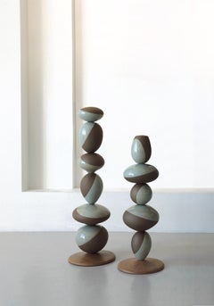 Contemporary Korean Ceramic, "Large Stack Vessel Pair" by Soo Joo