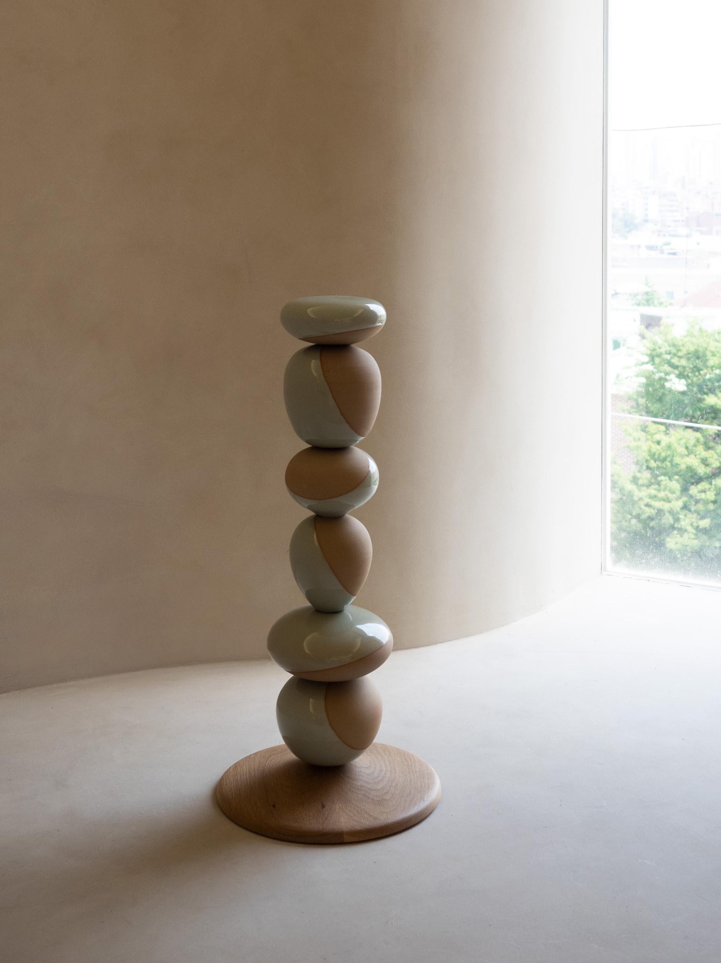 Modern Contemporary Korean Ceramic, Stack Sculpture -  