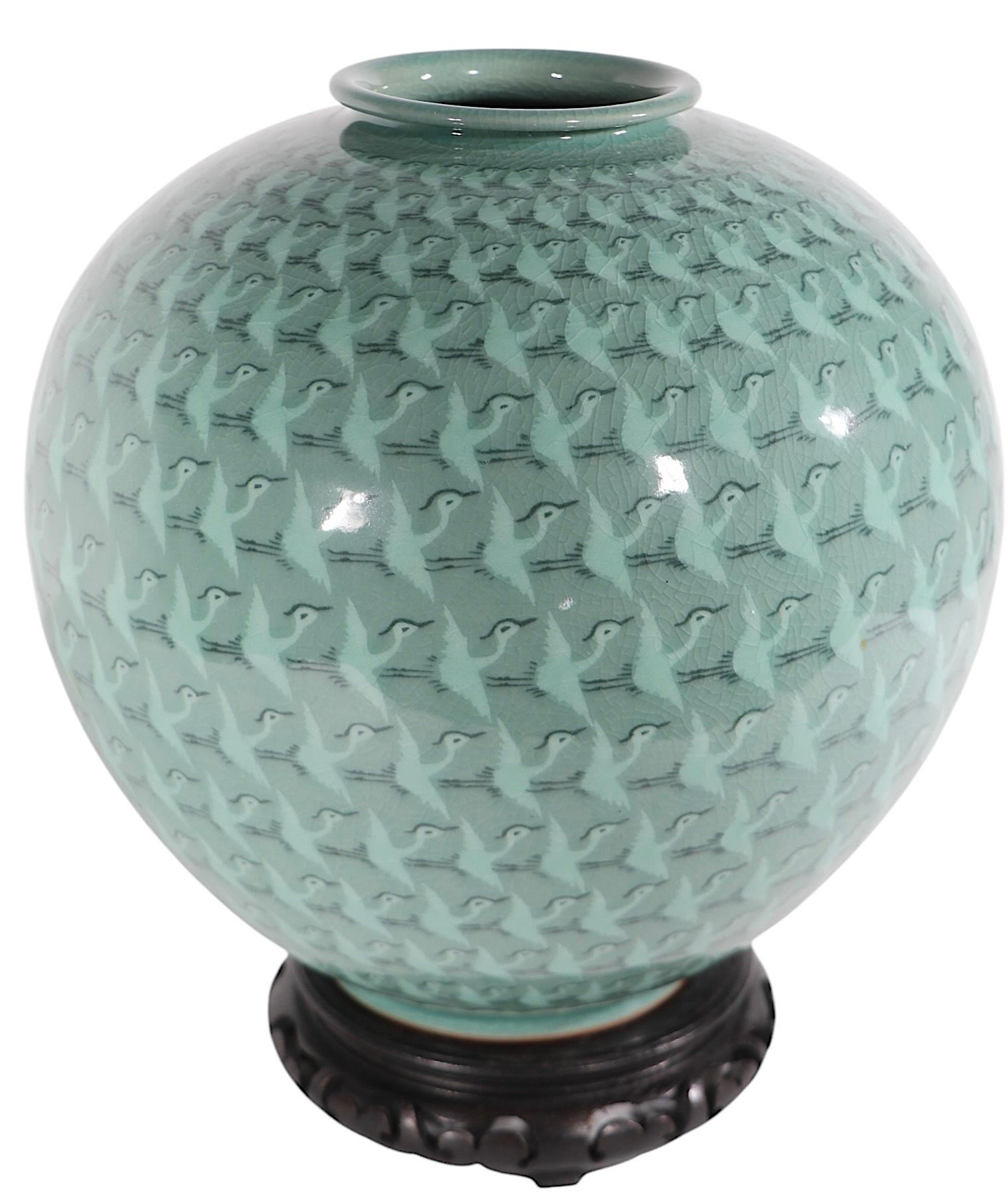 Contemporary Korean Thousand Cranes Moon Jar For Sale 6