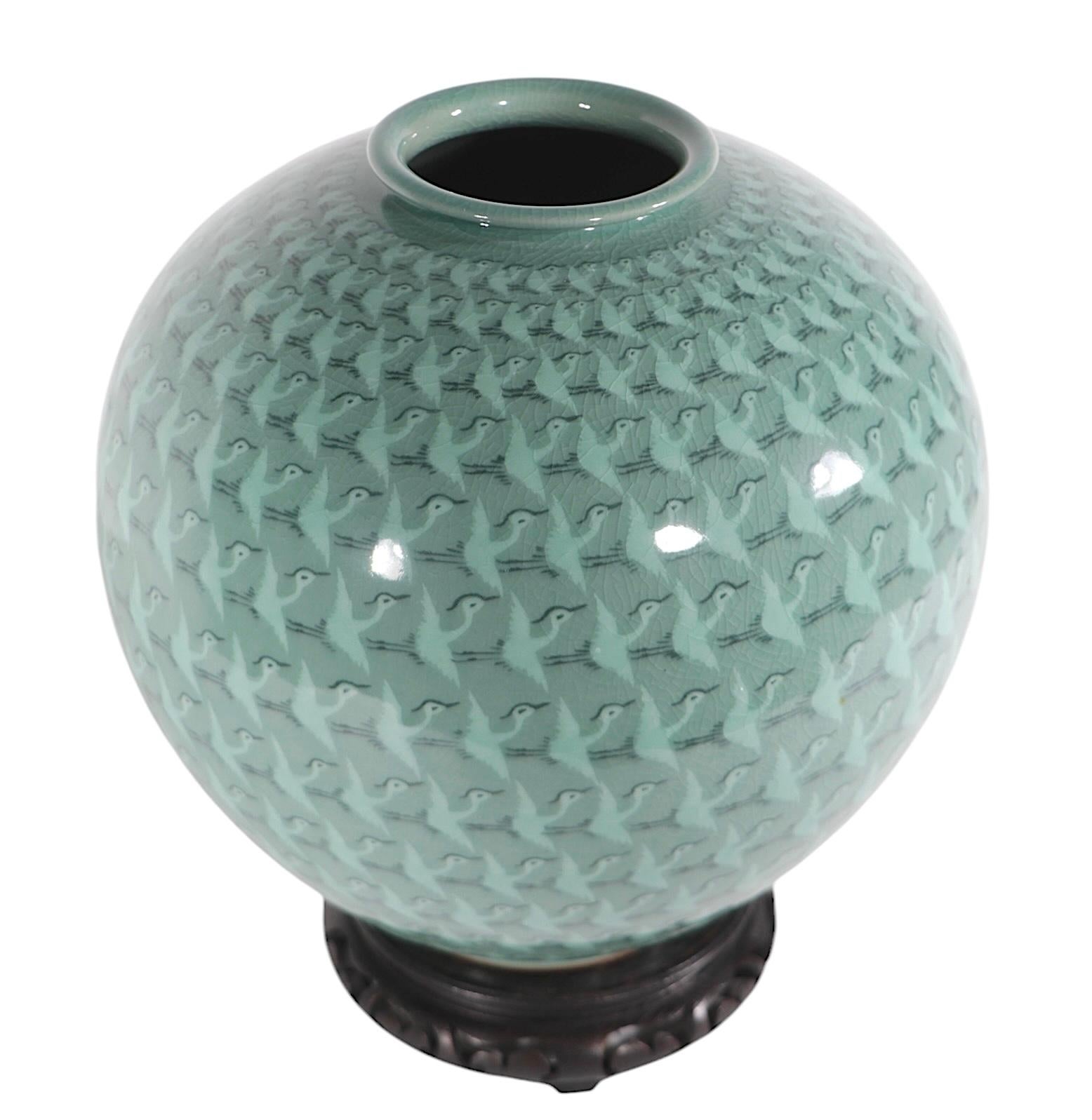 Contemporary Korean Thousand Cranes Moon Jar For Sale 8