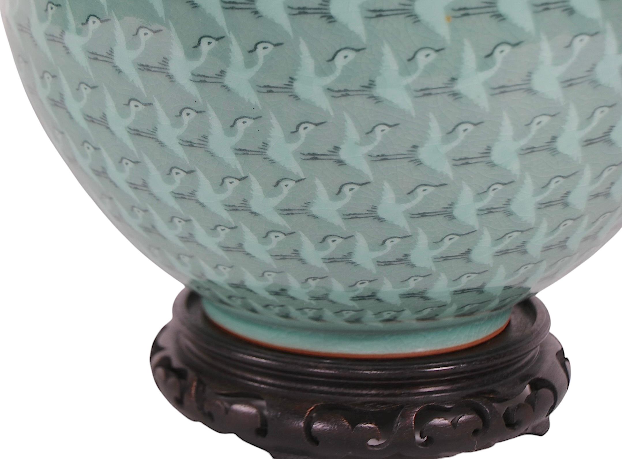 Contemporary Korean Thousand Cranes Moon Jar For Sale 9