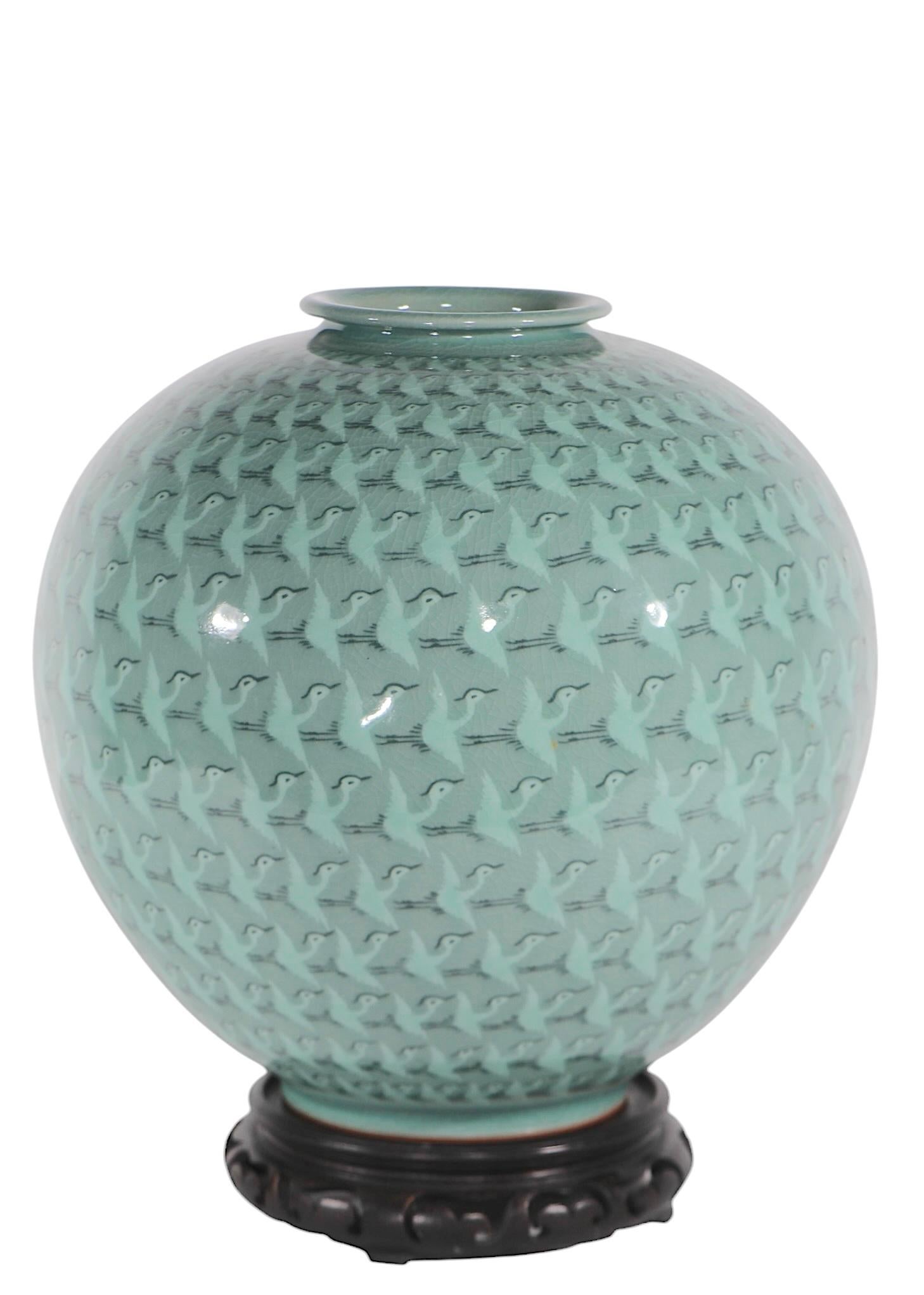 Contemporary Korean Thousand Cranes Moon Jar For Sale 10
