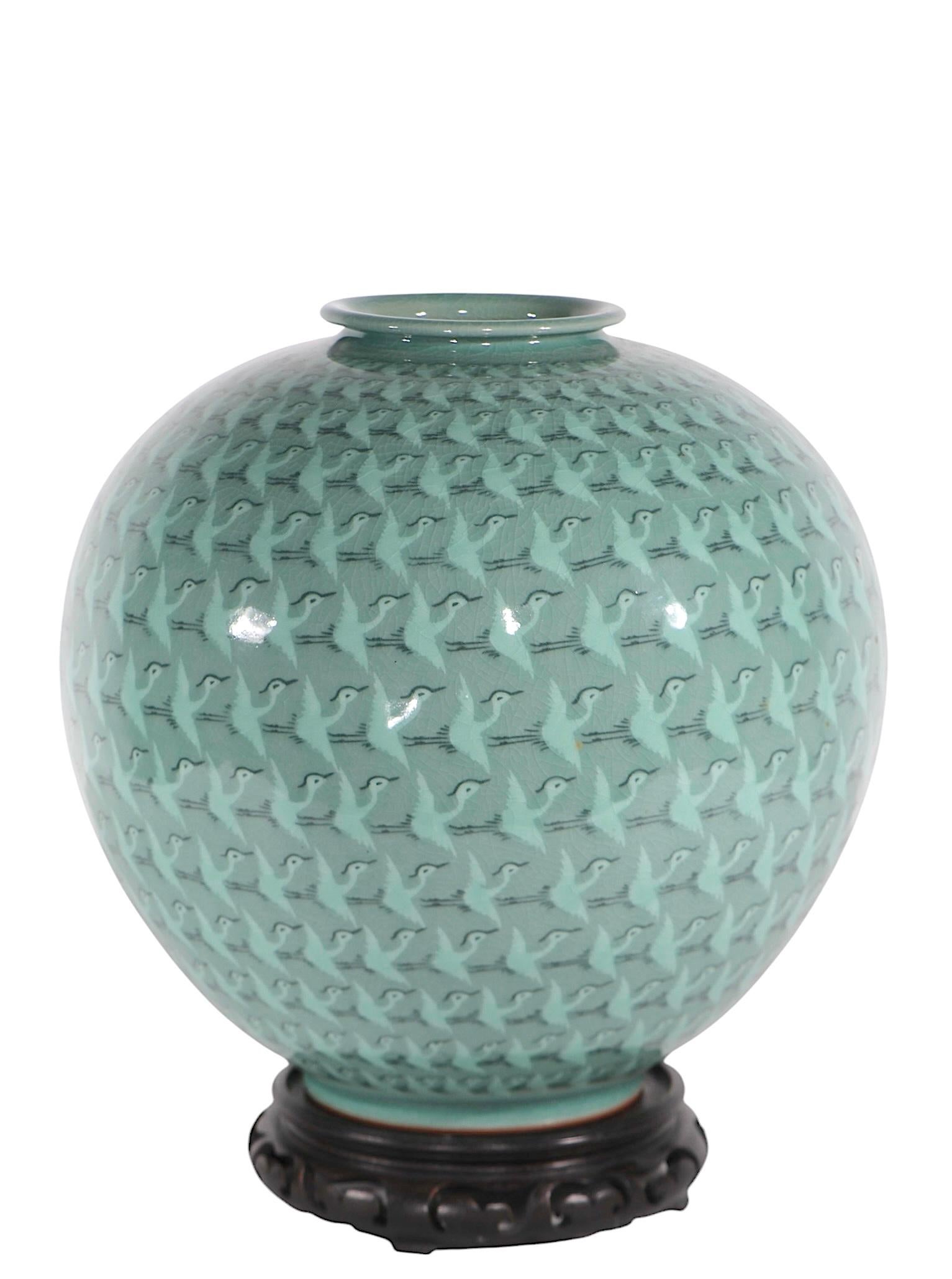 Contemporary Korean Thousand Cranes Moon Jar For Sale 11