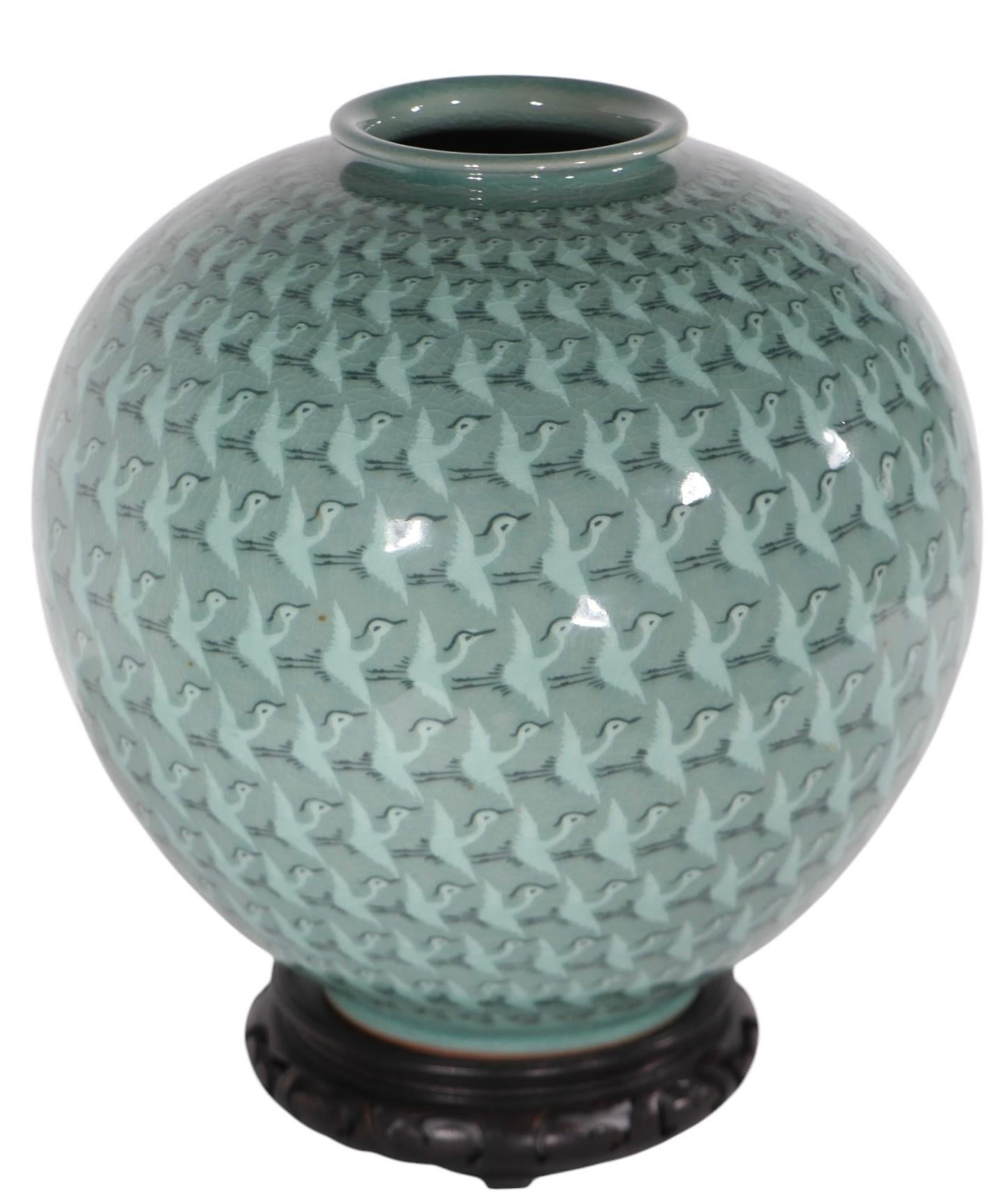 Contemporary Korean Thousand Cranes Moon Jar For Sale 13