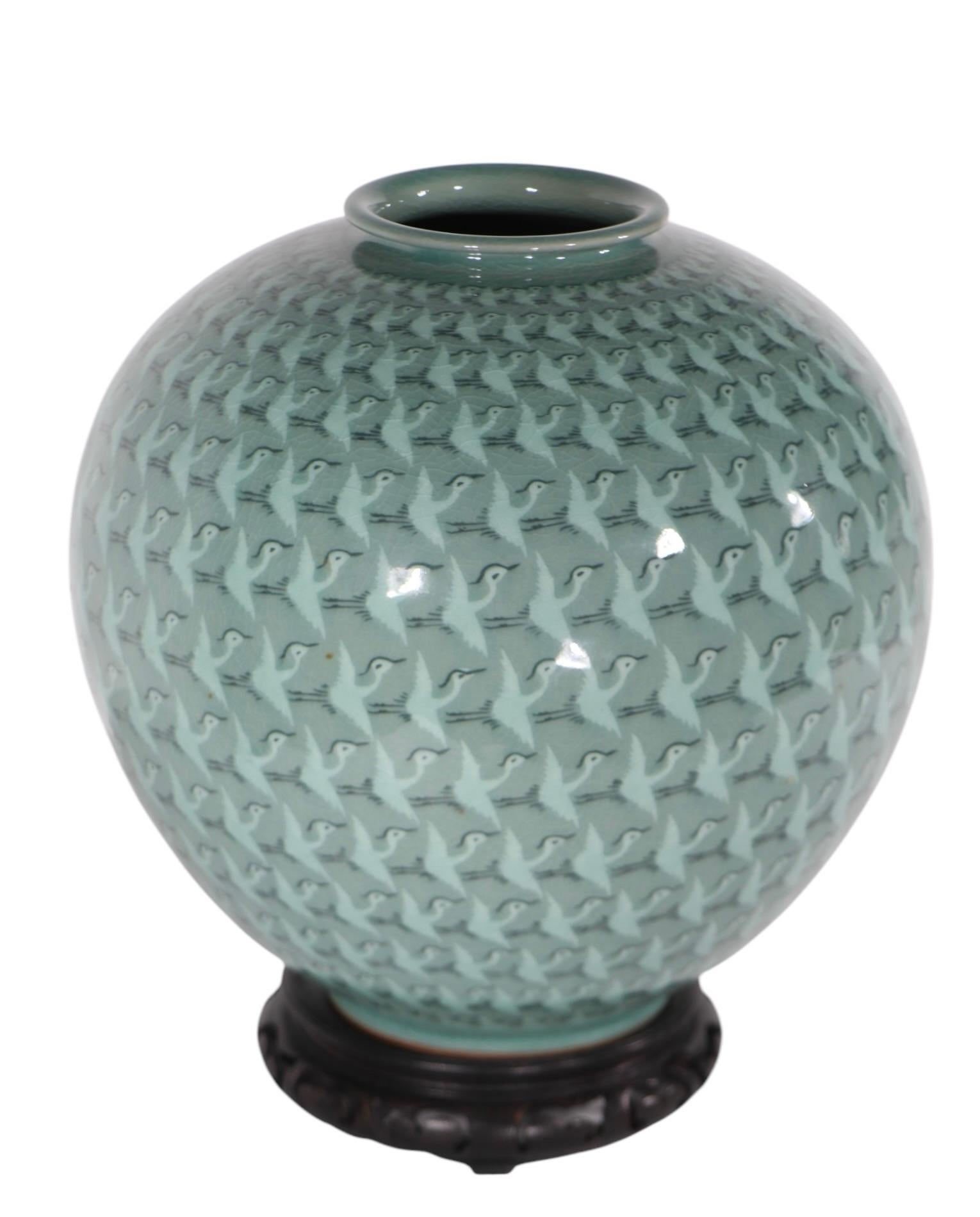 Contemporary Korean Thousand Cranes Moon Jar For Sale 14
