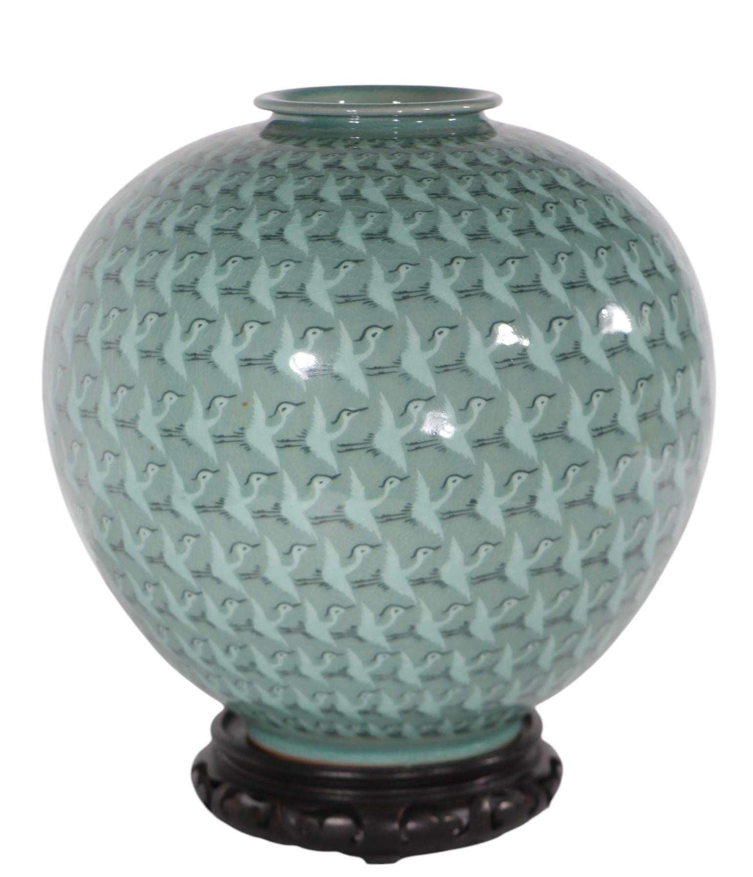 Contemporary Korean Thousand Cranes Moon Jar For Sale 15