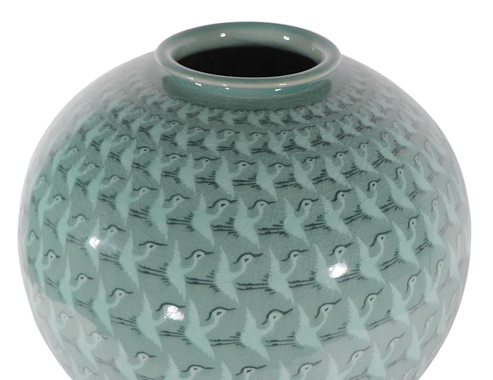 Contemporary Korean Thousand Cranes Moon Jar In Good Condition For Sale In New York, NY