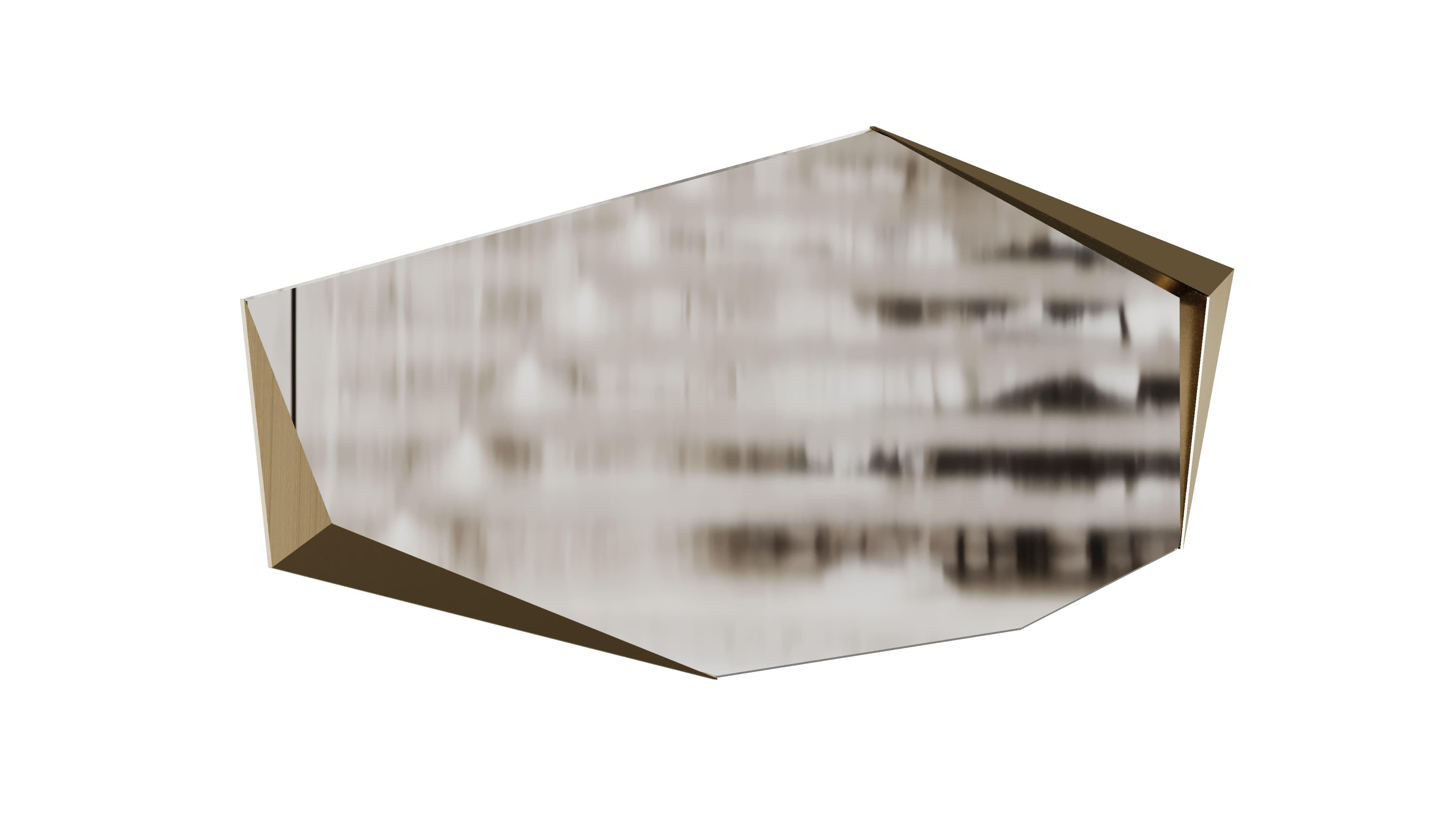 Portuguese Contemporary Krola Mirror With Modern Edges For Sale