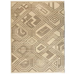 Orley Shabahang "Kuba" Contemporary Persian Rug, Neutral & Brown, 9x12 