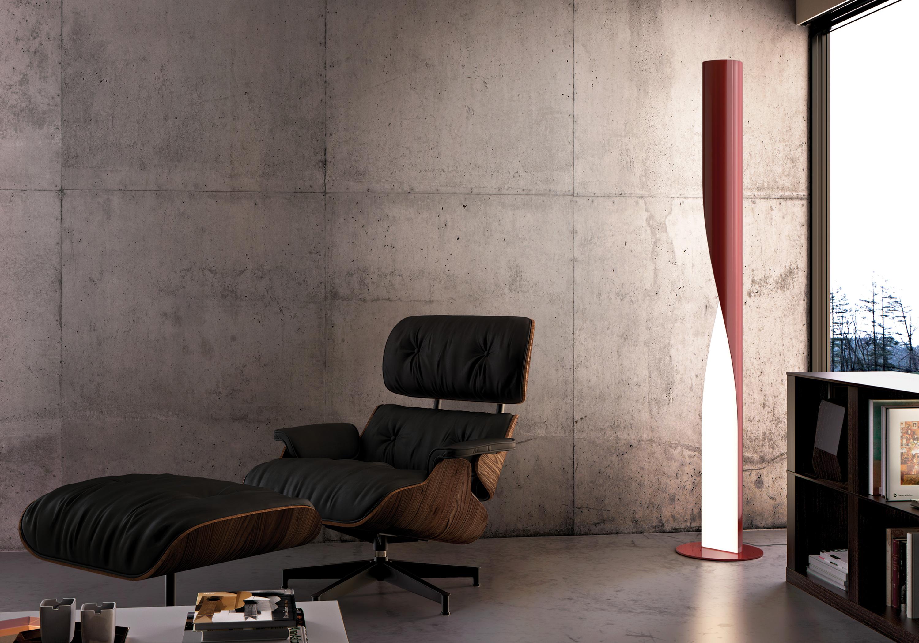 Minimalist Contemporary Kundalini Aquilialberg Evita Dimmable White Steel Floor Lamp For Sale