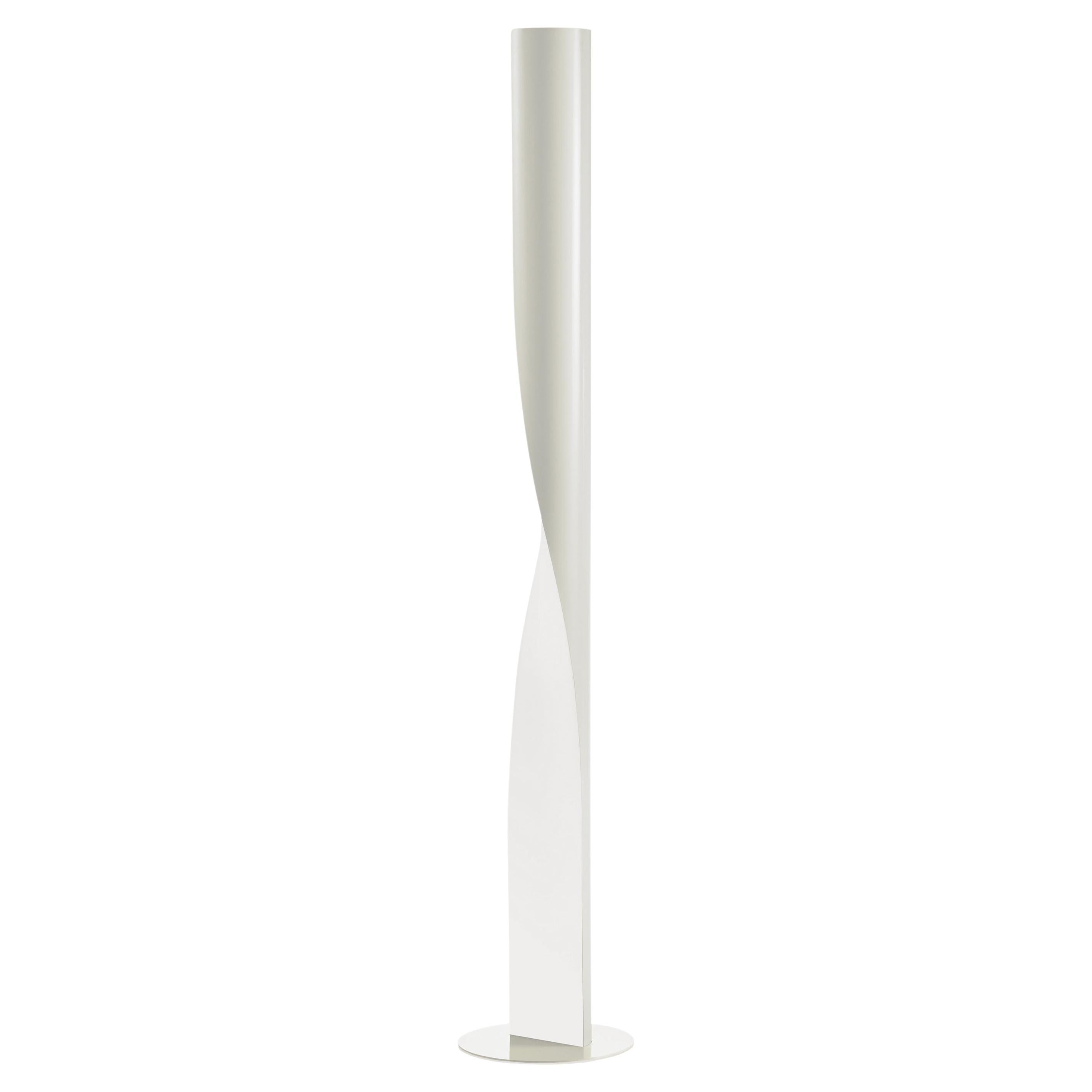 Contemporary Kundalini Aquilialberg Evita Dimmable White Steel Floor Lamp For Sale