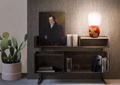 Contemporary Kundalini Archibong Hive Red Ceramic Table Lamp