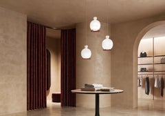 Contemporary Kundalini Cristina Celestino Opyo Glass and Coral Metal Suspension