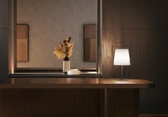 Contemporary Kundalini Dauchafaur Lannà Glass and Black Metal Table Lamp
