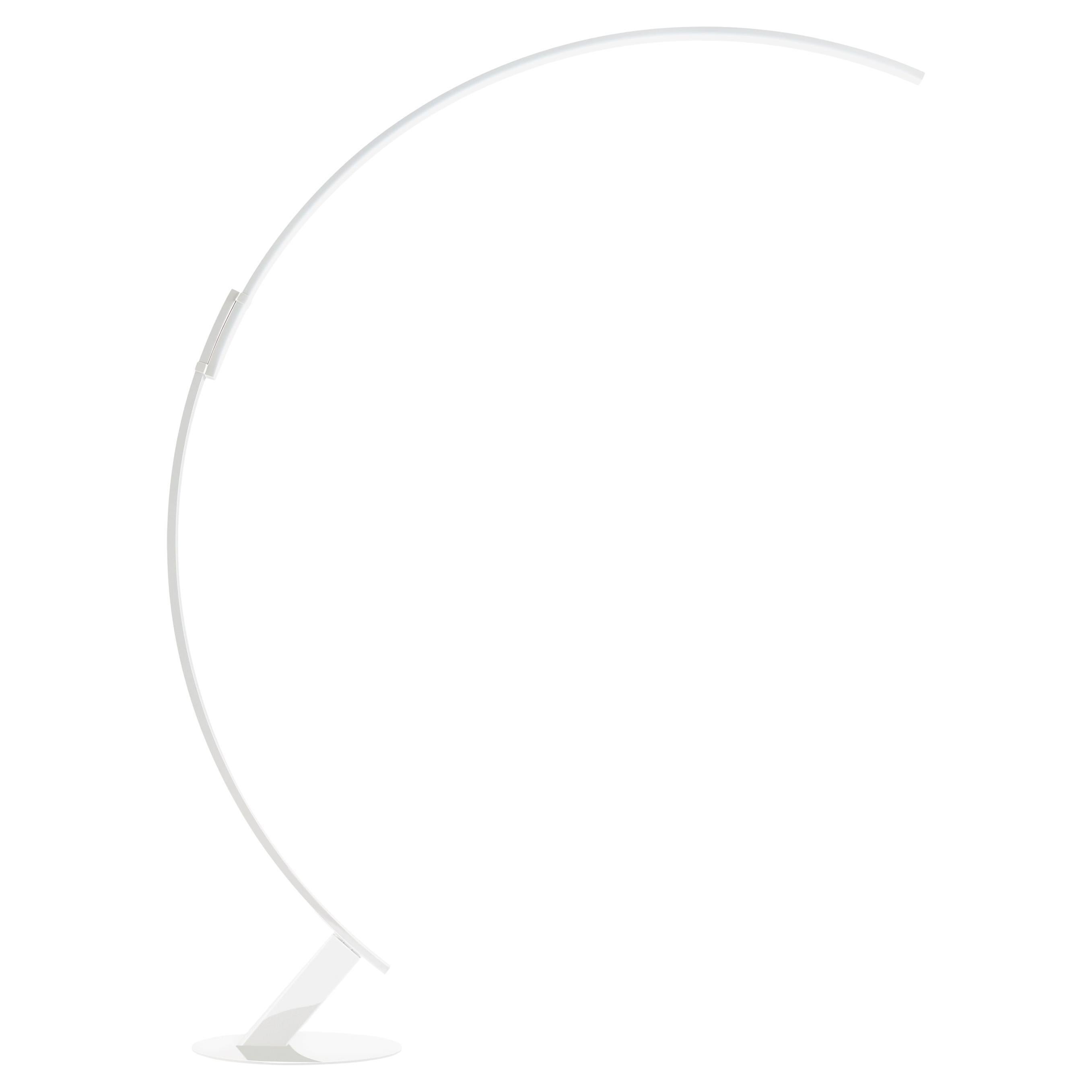 Contemporary Kundalini Hansandfranz Kyudo Led White Arch Floor Lamp For Sale