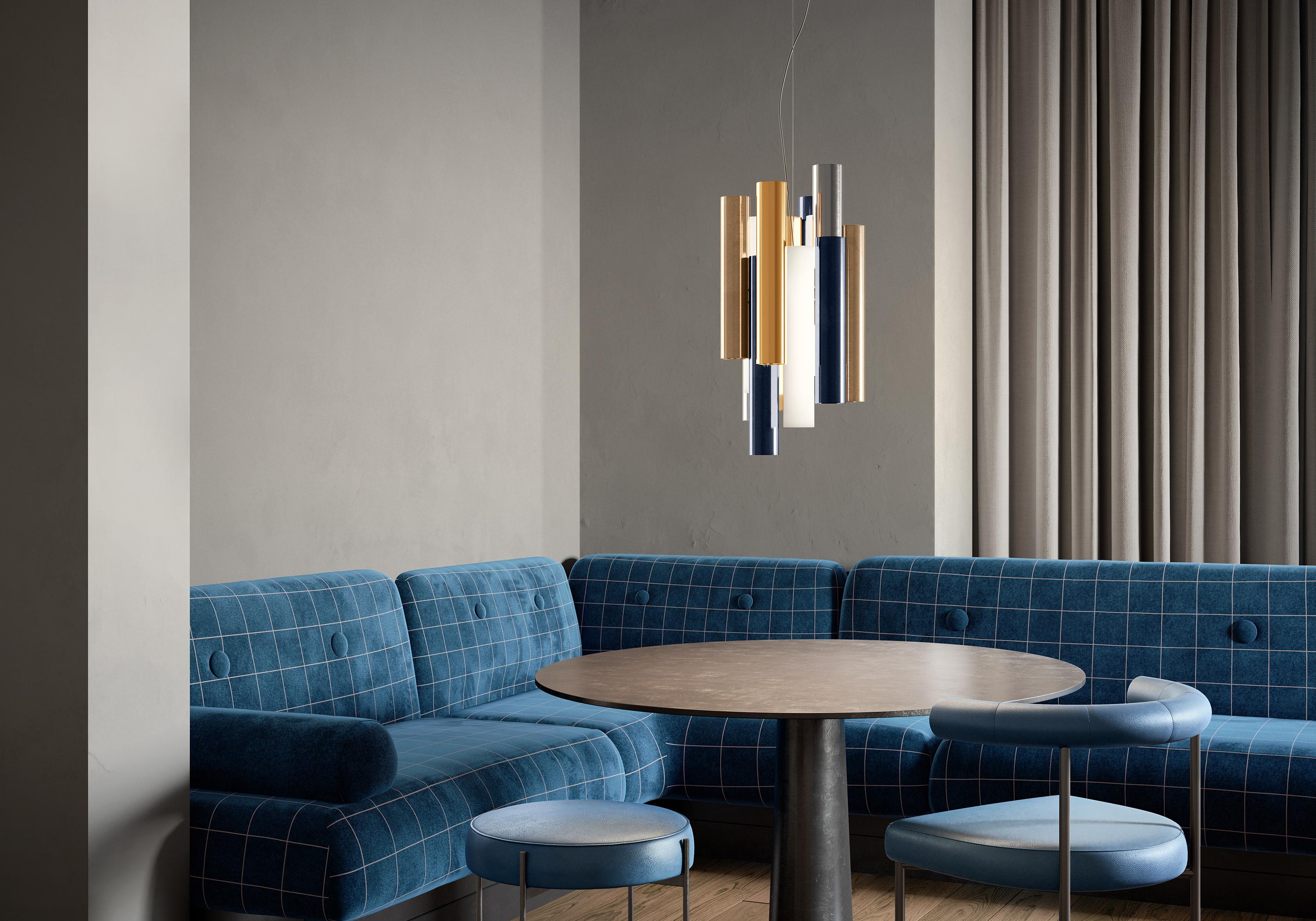 Toot suspension

The atmosphere of the Sixties and contemporary rhythm. Three-dimensional elements arranged at different heights create a play on light and movement. The suspended model combines movement with a dramatic look. An original element