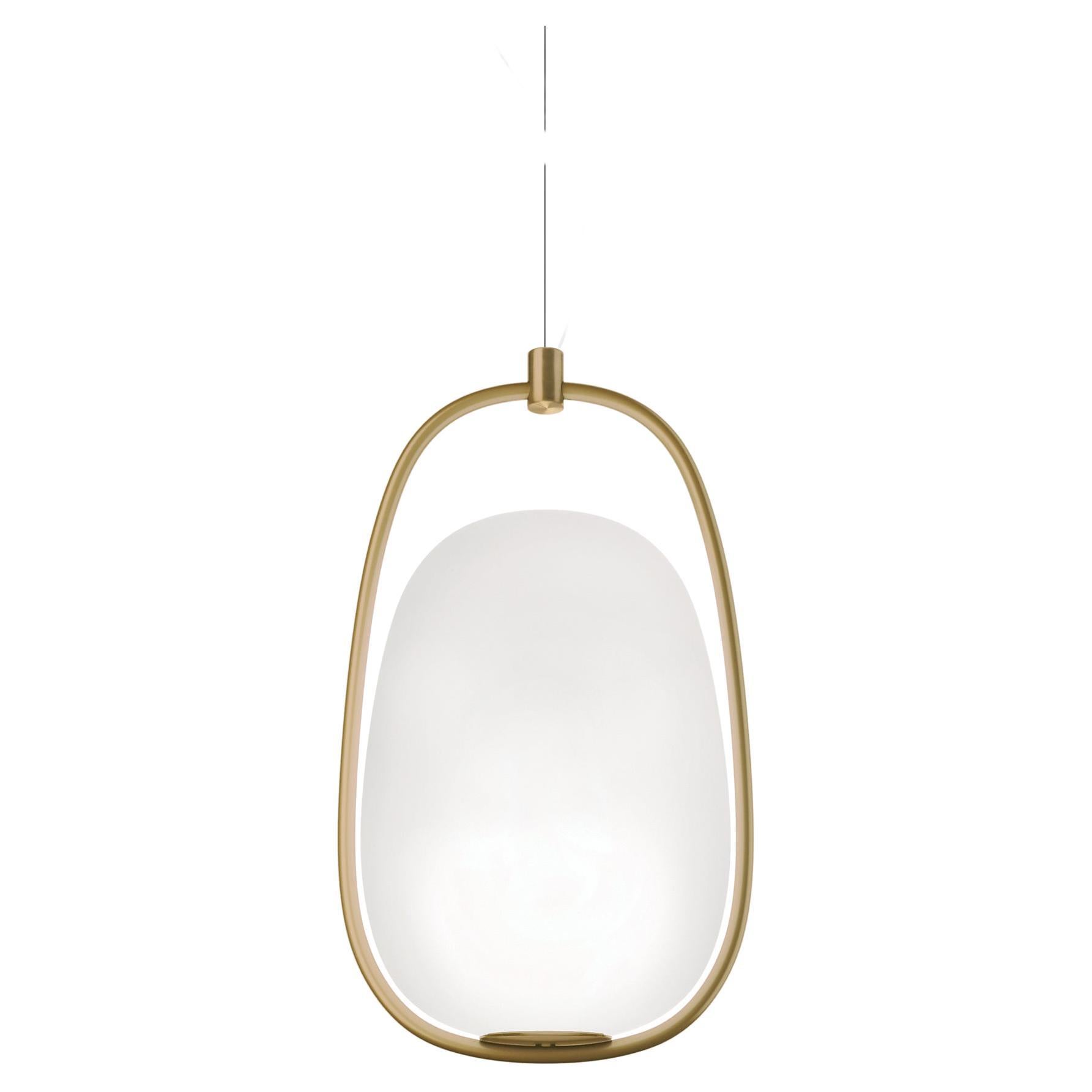 Contemporary Kundalini Lawrence Dimmable Suspension Blown Glass and Metal
