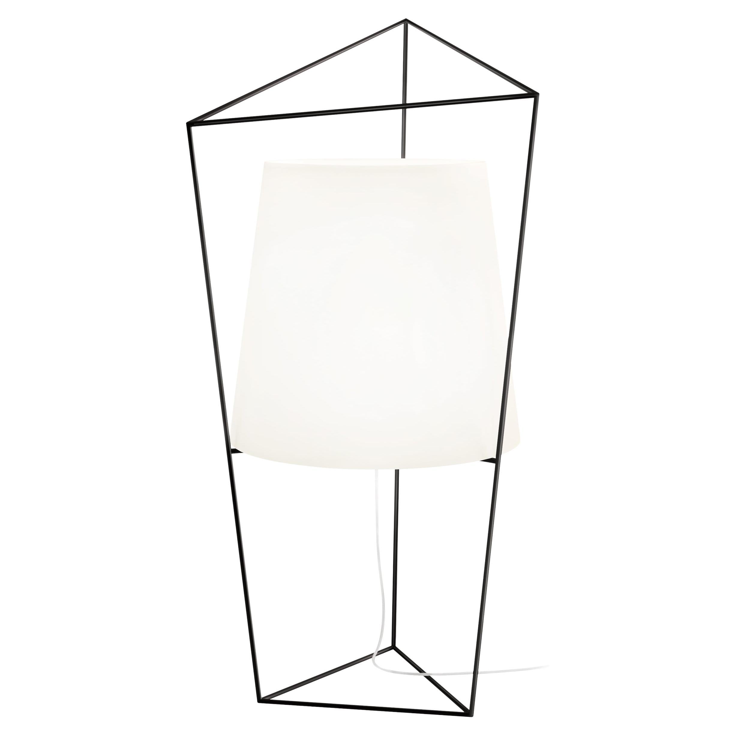 Contemporary Kundalini MrSmith Tatu Glass Black Metal Table Lamp
