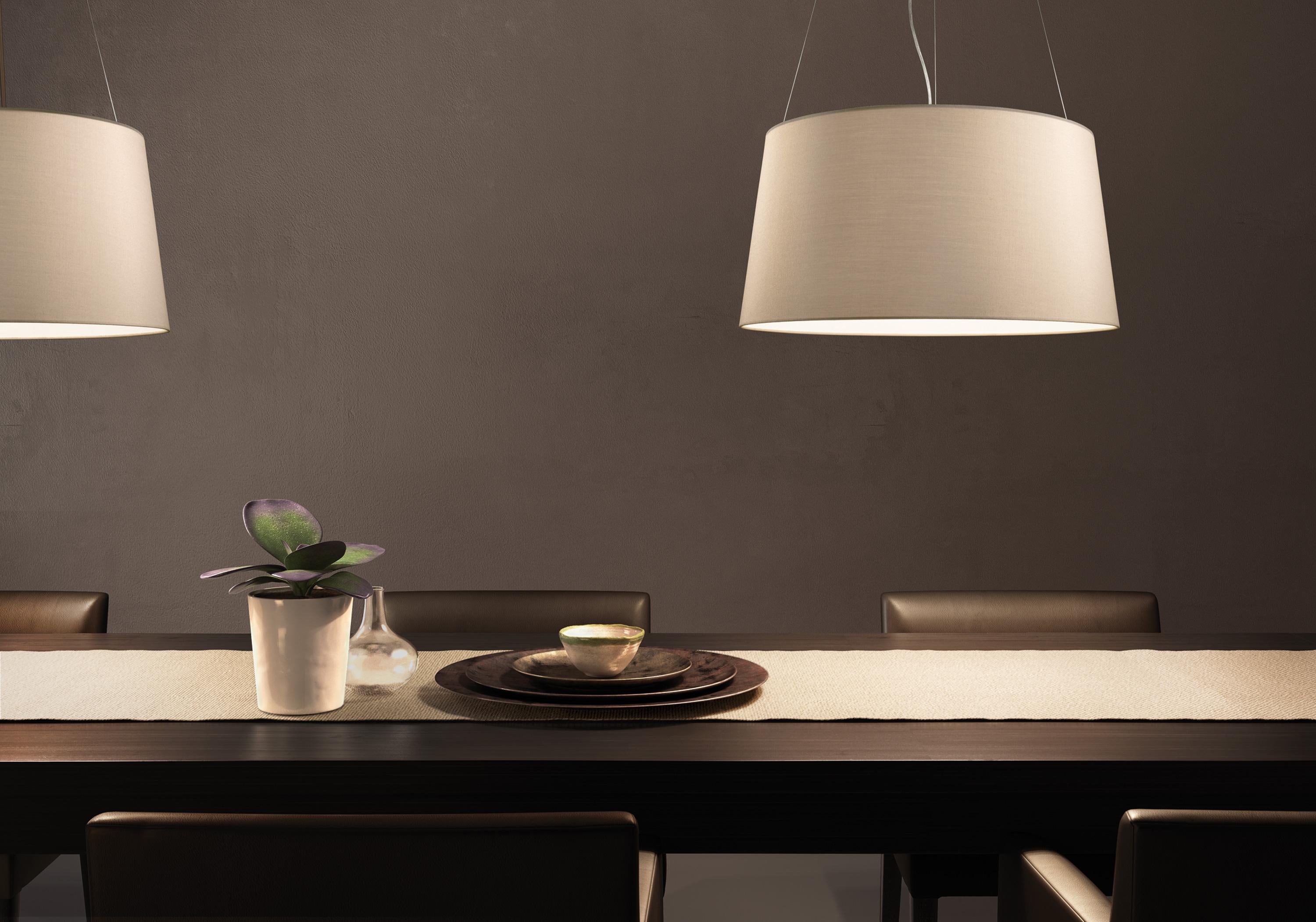 Italian Contemporary Kundalini Pillet Tripod Ecru Fabric Table Lamp  For Sale