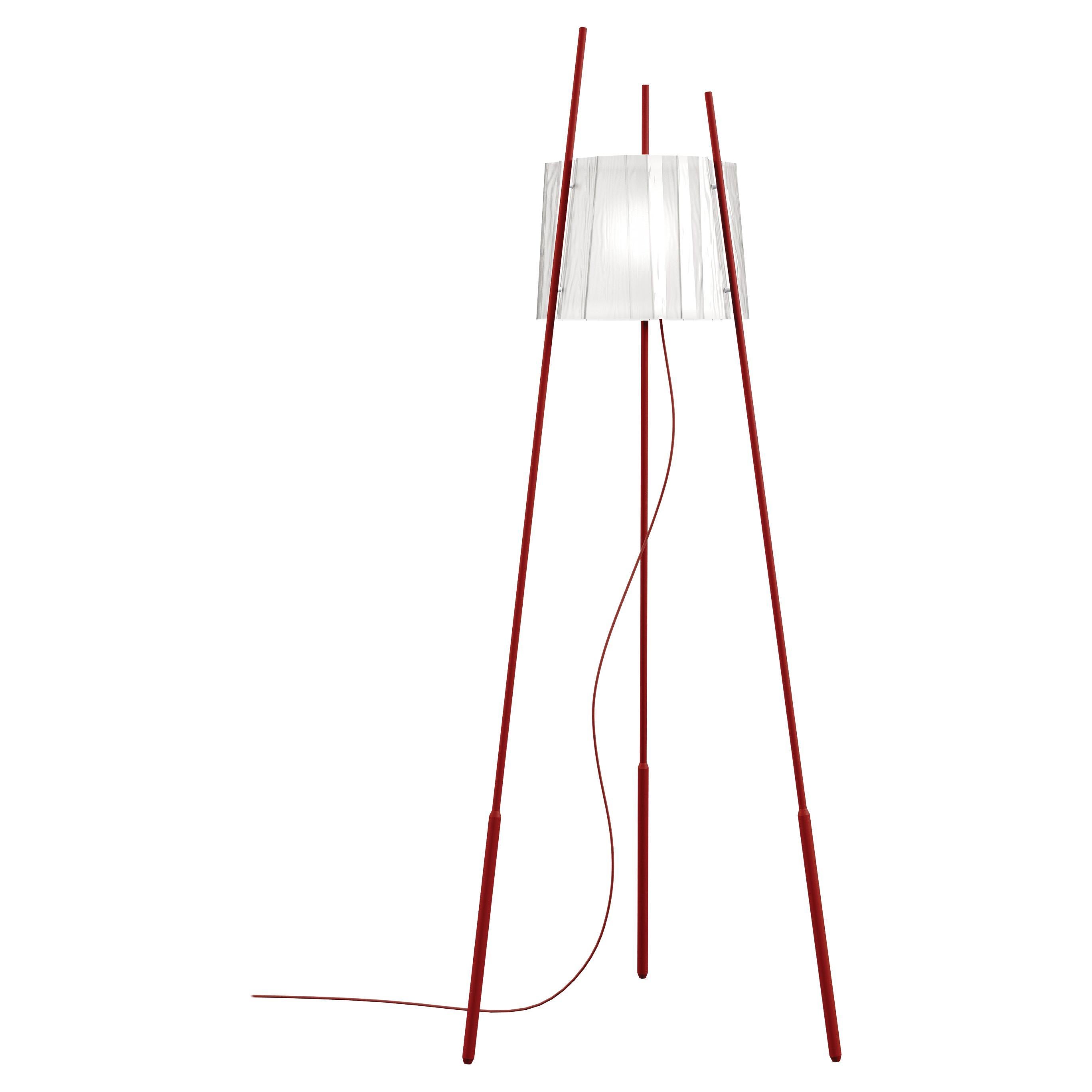 KDLN lampadaire contemporain TYLA à trois pieds (Glass + rouge) en vente