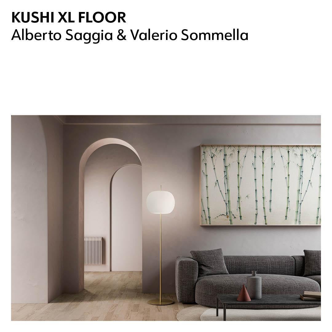 Italian Contemporary Kundalini Saggia & Sommella Kushi XL Glass and Copper Floor Lamp For Sale