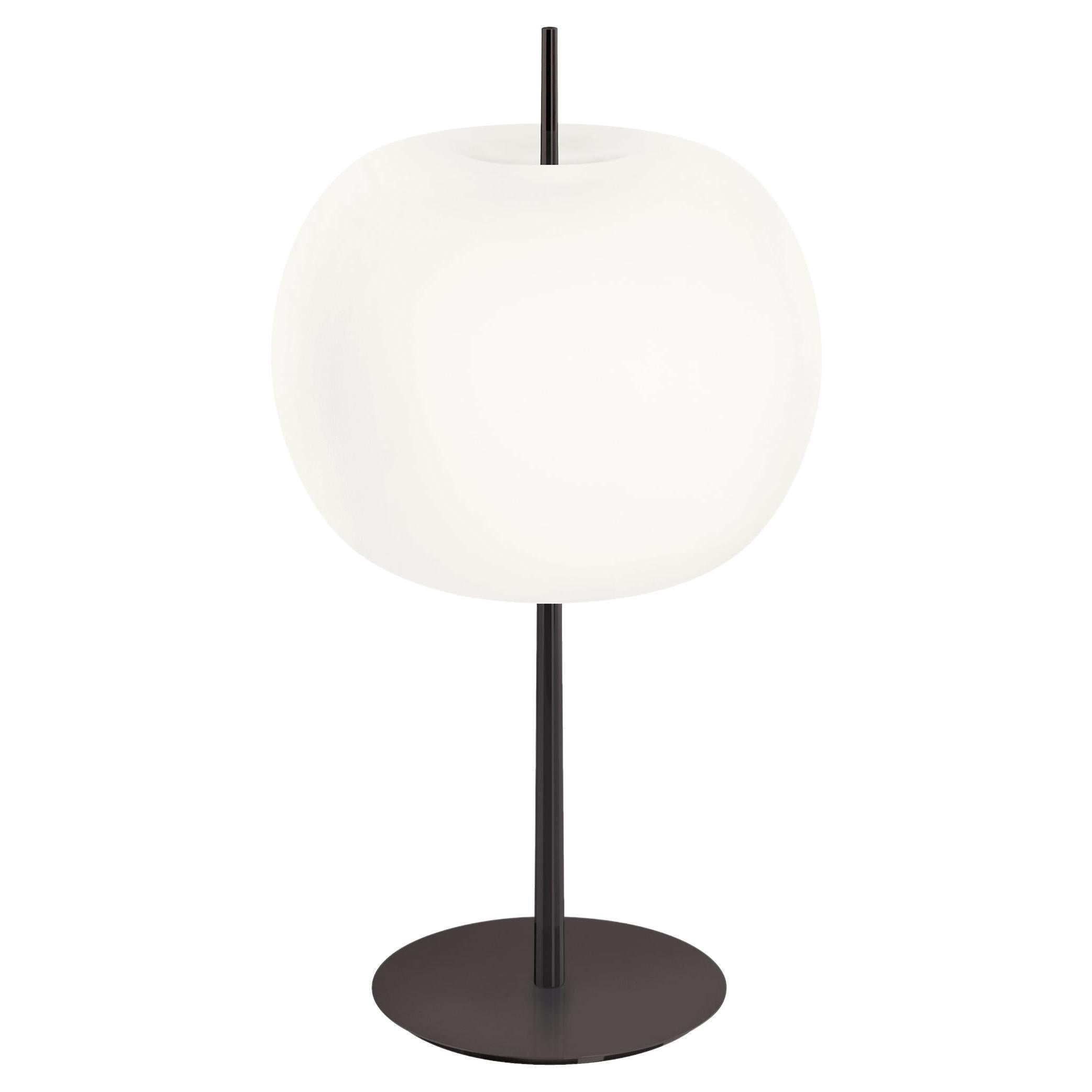 Contemporary Kundalini Saggia & Sommella Kushi Glass XL Black Table Lamp For Sale