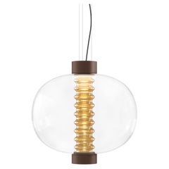 Kundalini Sommella lampe à suspension contemporaine Bolha Led finition ambrée Borosilicate