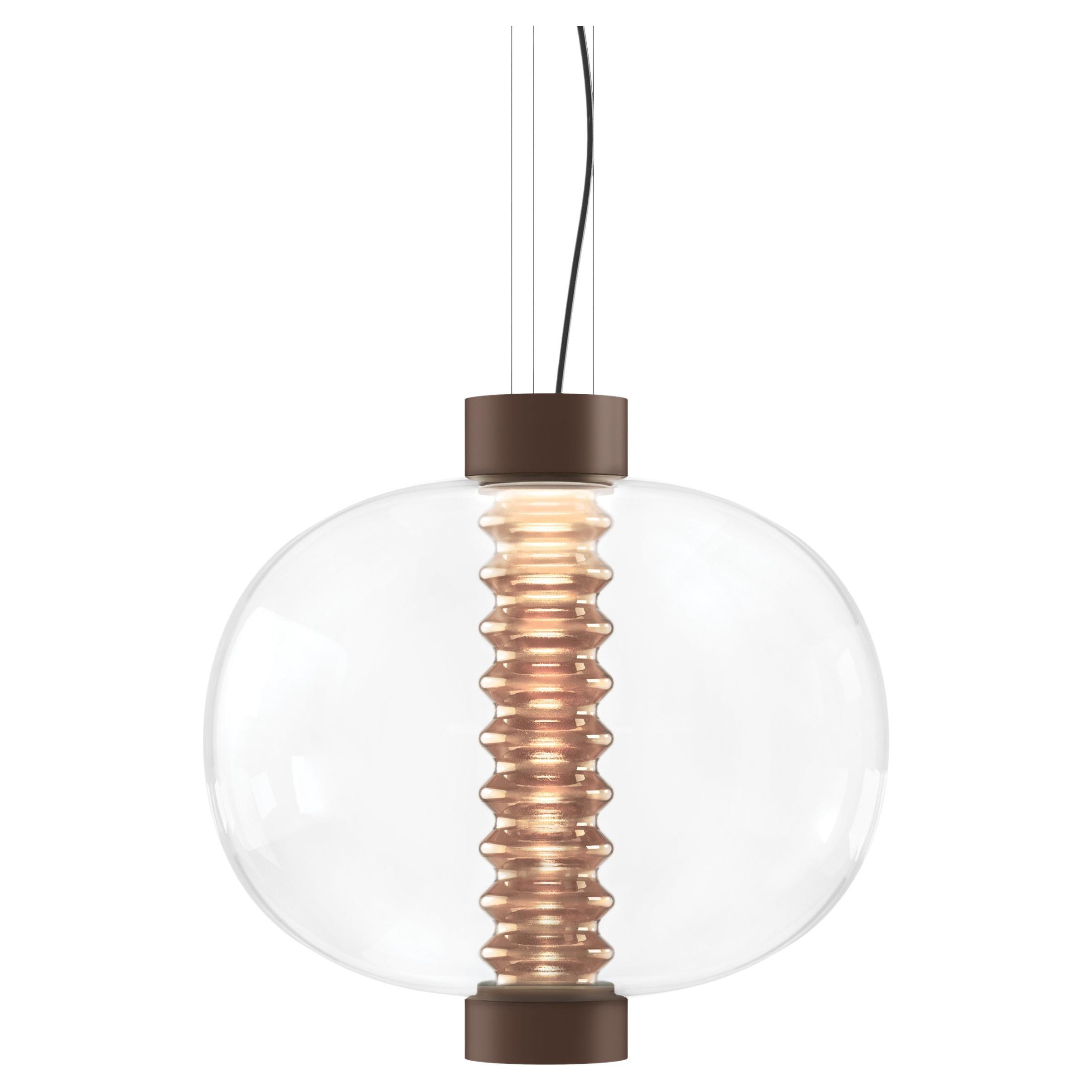 Kundalini Sommella lampe à suspension contemporaine Bolha Led Borosilicate brun fumé