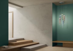 Contemporary Kundalini Sommella Jer 1 Led Glass Smokey Green Pendant