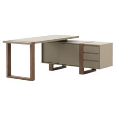 Custom L-Shape Desk In Lacquer or Wood with Drawers