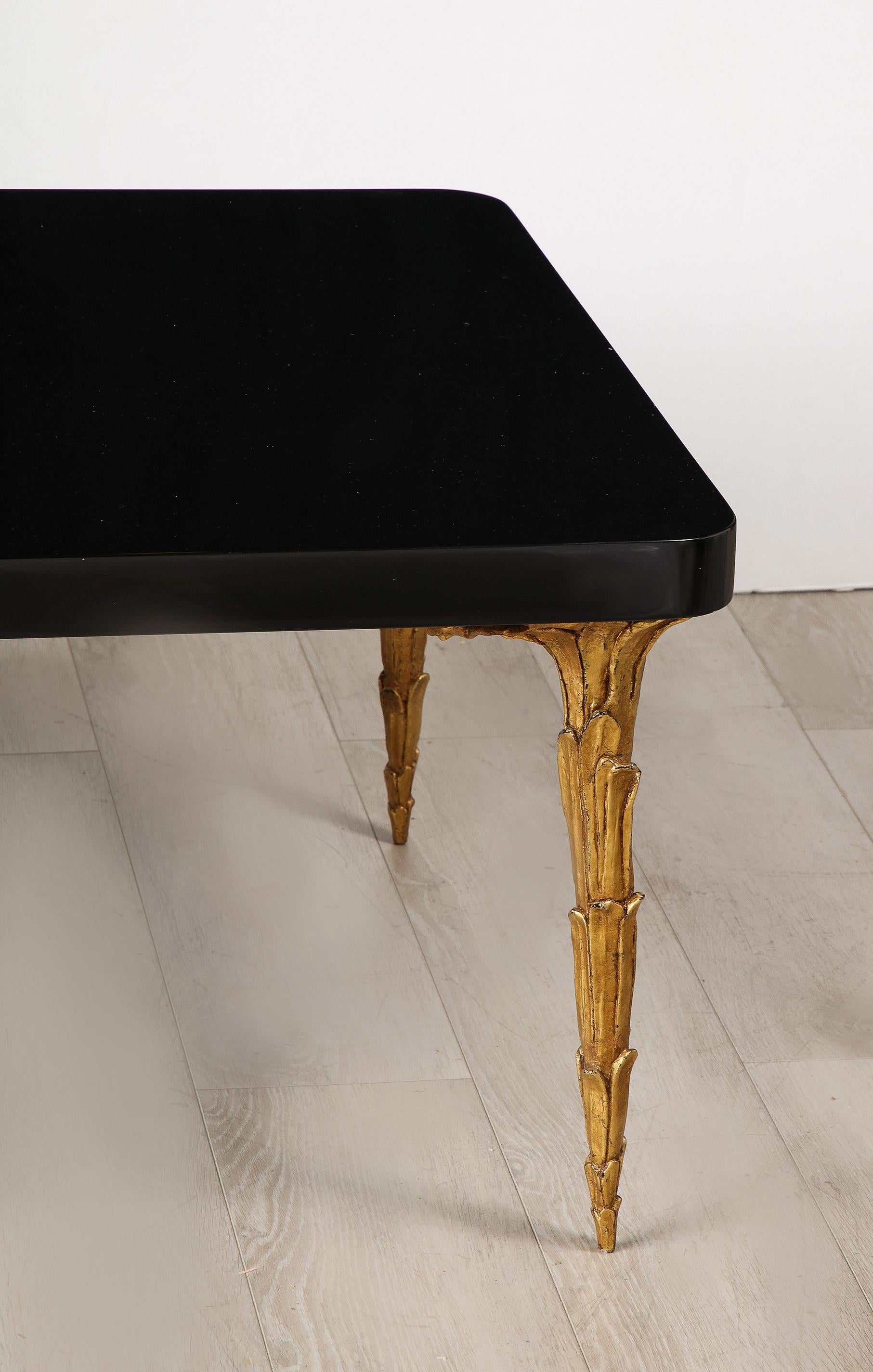 Contemporary Lacquer and Bronze Coffee Table For Sale 1