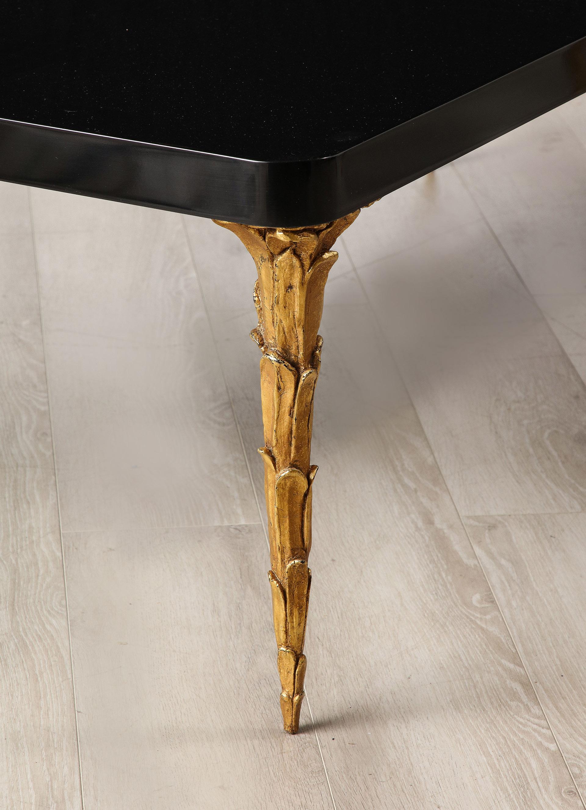 Contemporary Lacquer and Bronze Coffee Table For Sale 2