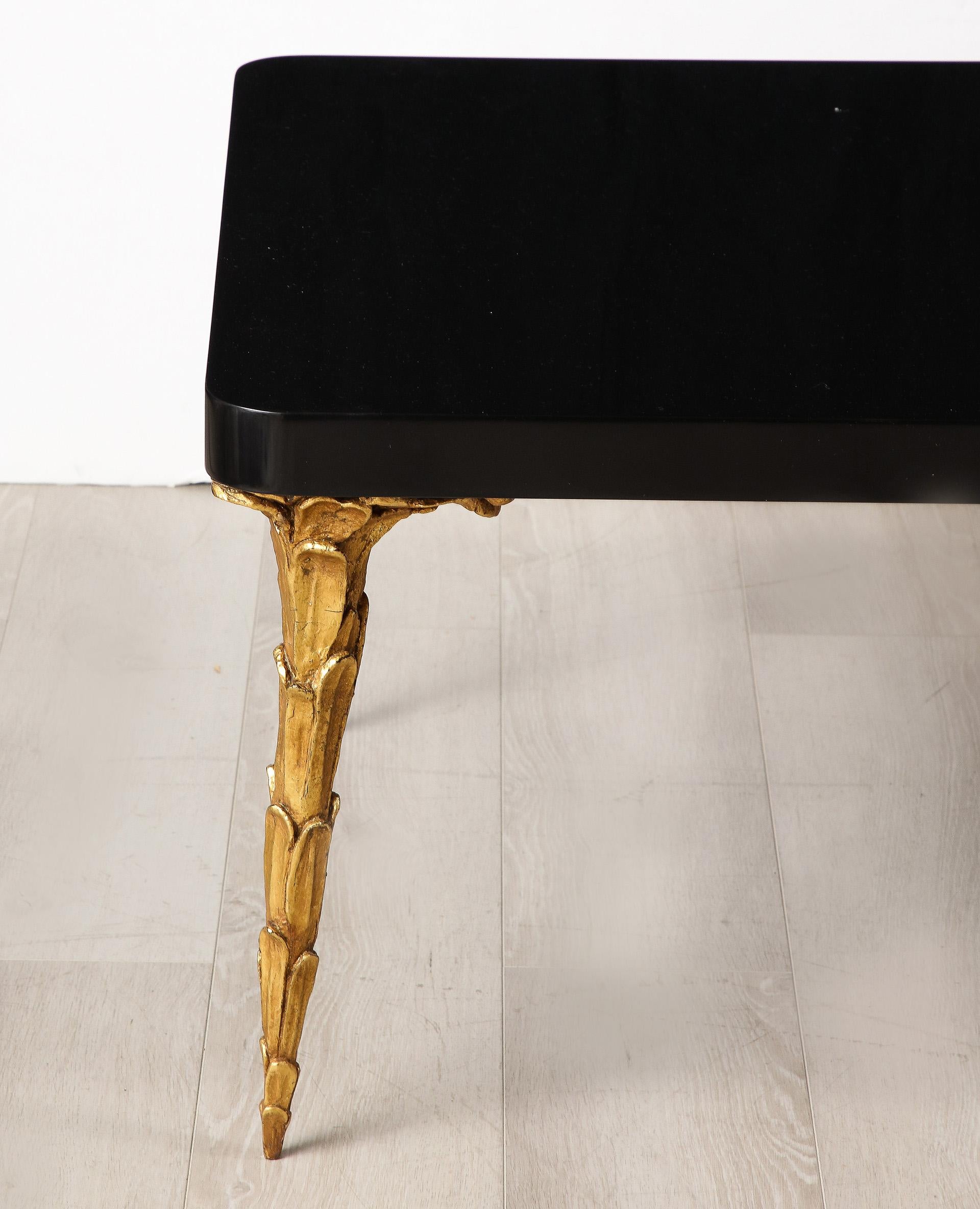 Contemporary Lacquer and Bronze Coffee Table For Sale 3