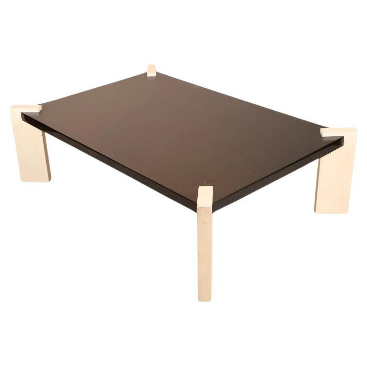 Contemporary Lacquer and Goatskin Coffee Table