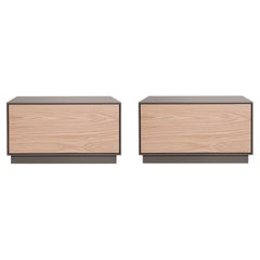 Contemporary Lacquered Bedside Table Set of 2