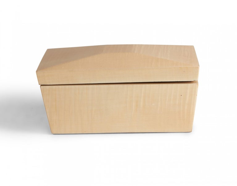 Contemporary Lacquered Blond Maple Rectangular Decorative Box For Sale ...
