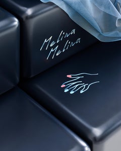 Contemporary Lacquered Blue Bed, Melina Melina by Laurids Gallée & Justin Morin