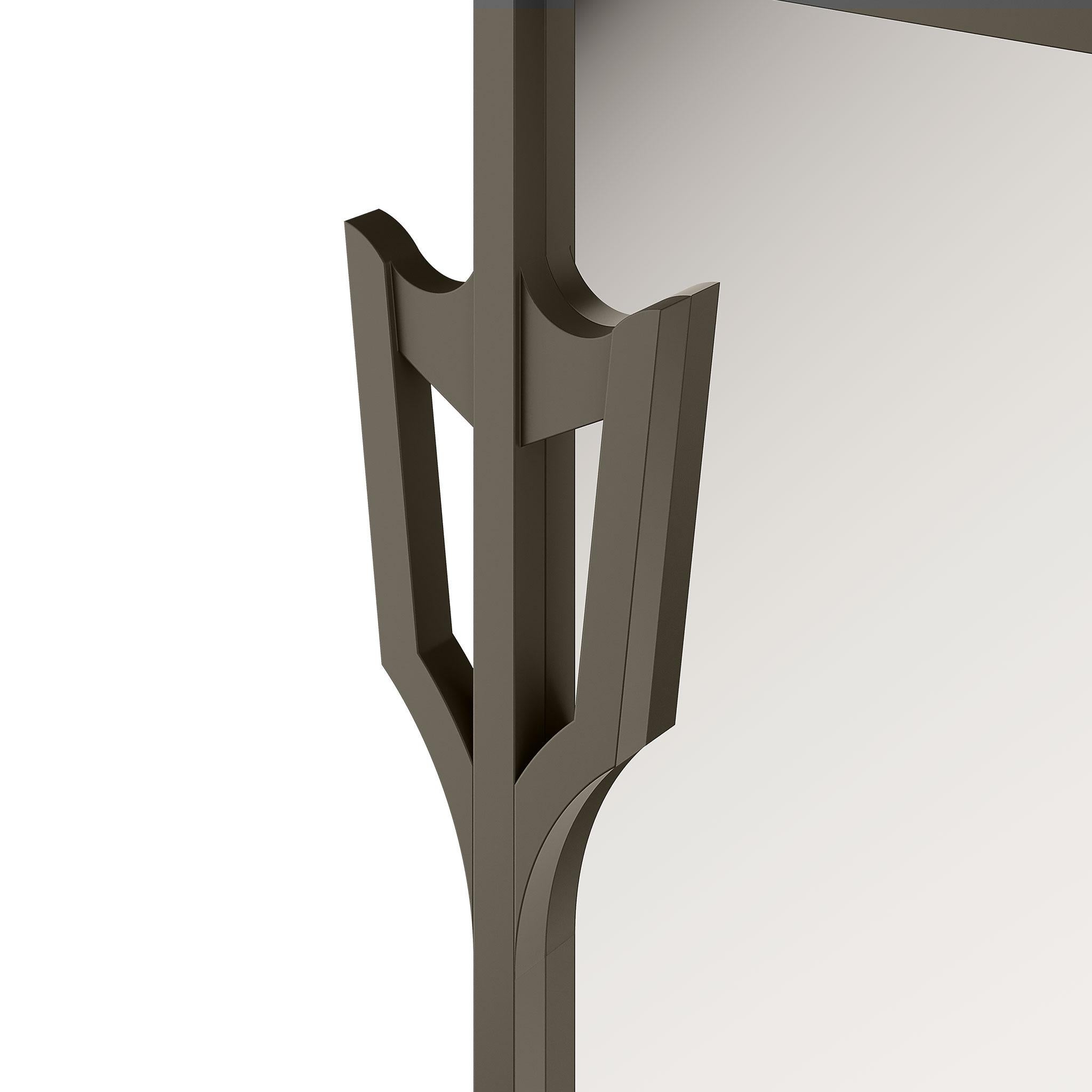Contemporary Rectangular Floor Mirror Moss Grey Matte Lacquer (Moderne) im Angebot