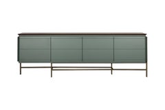 Contemporary Architectural Lacquered Sideboard/Antique Brass Base