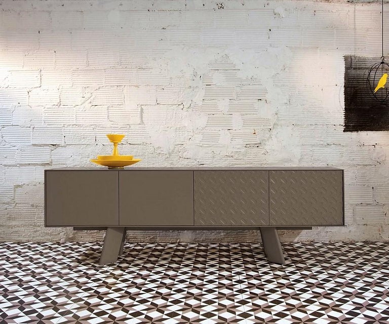 Contemporary Lacquered Sideboard in Gold Yellow For Sale 2